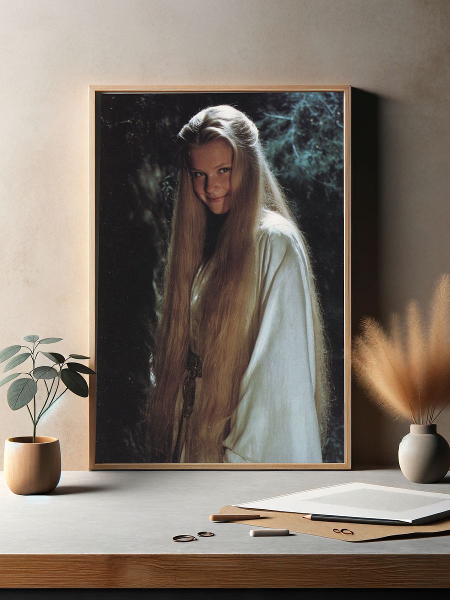 Mystical Woman in Forest — Vintage Print. — room view 2