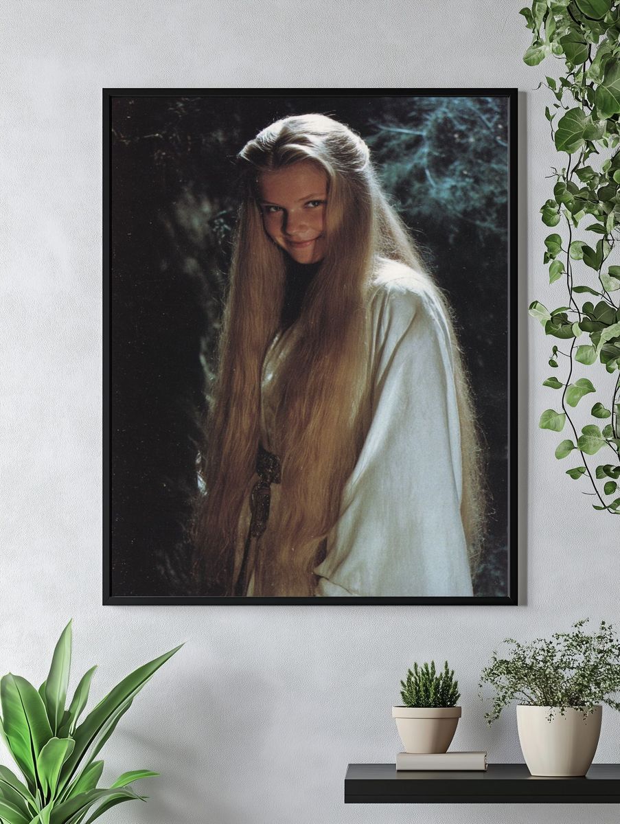 Mystical Woman in Forest — Vintage Print. — room view 4