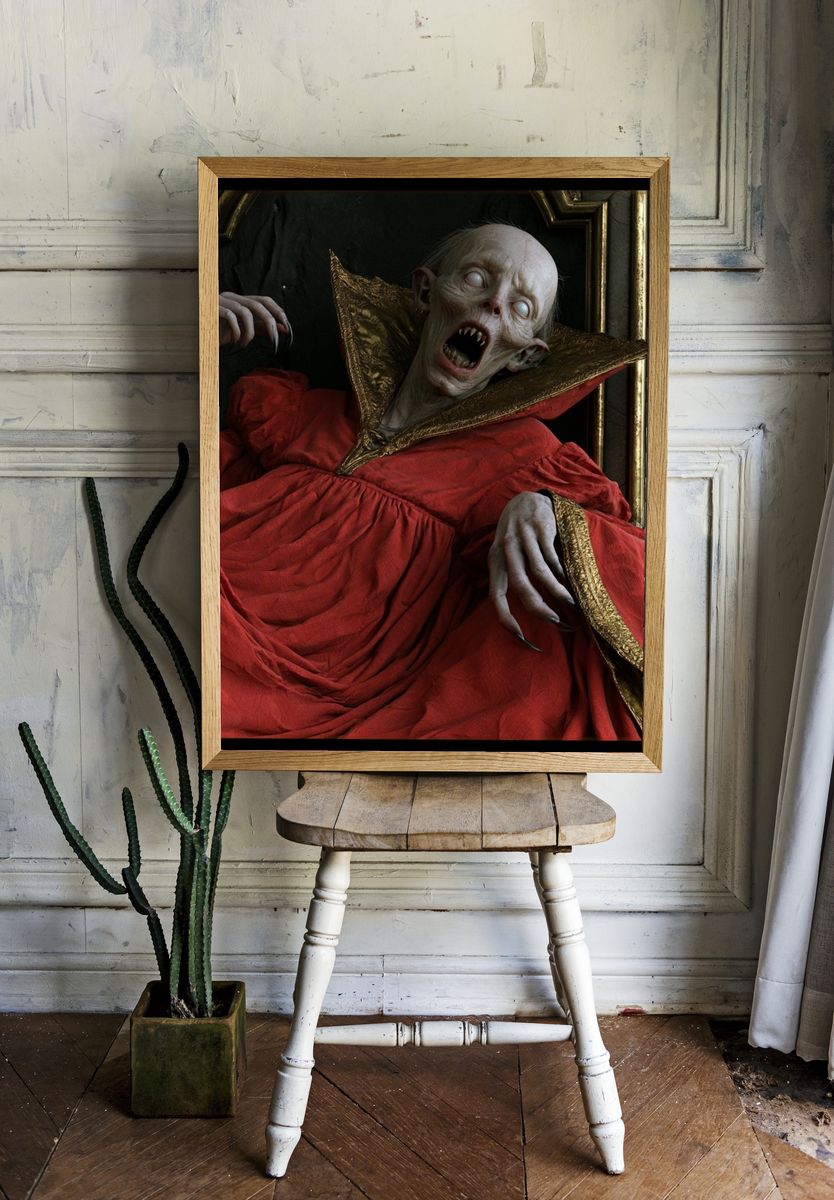 Vampire Horror Portrait Print. room preview