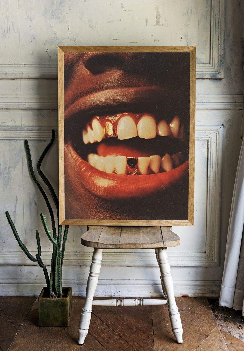 Vampire Mouth Vintage Poster. room preview