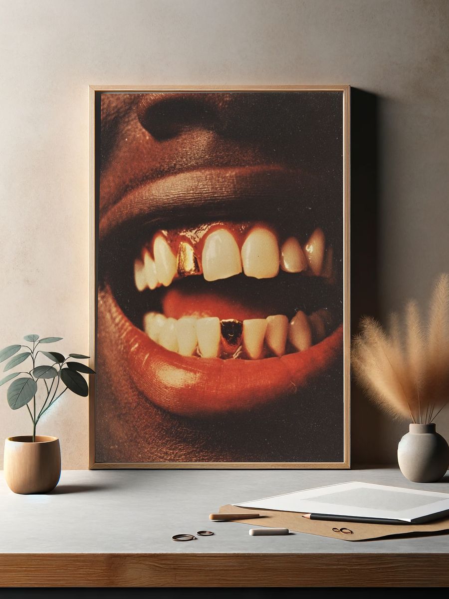 Vampire Mouth Vintage Poster. — room view 2