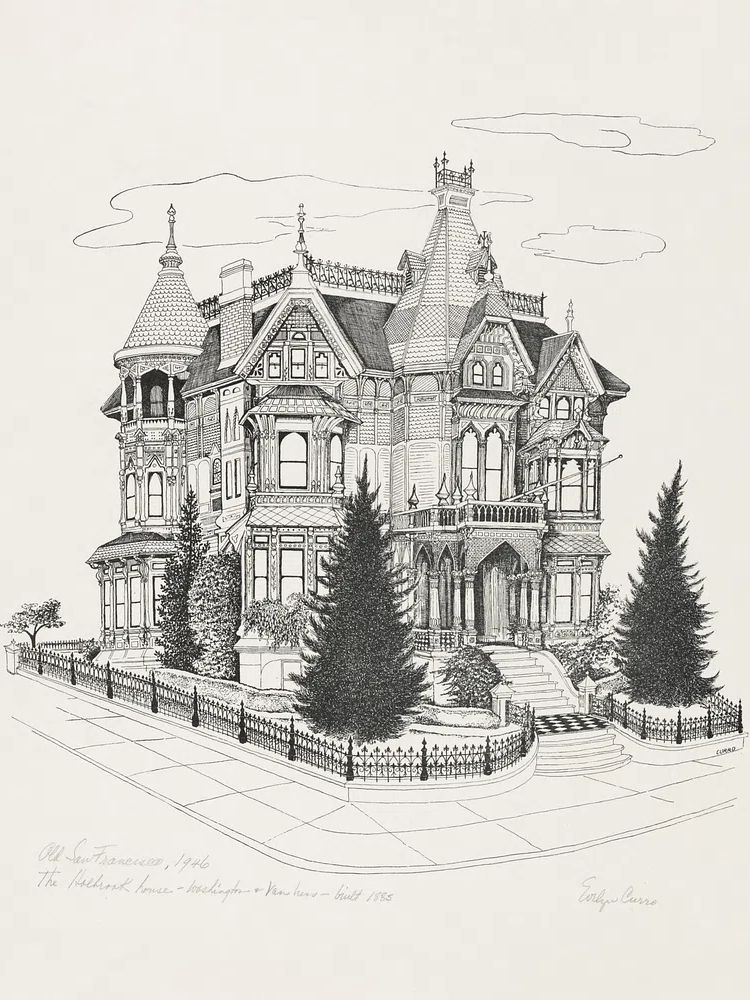 Victorian Mansion Illustration Poster. poster — architecture art