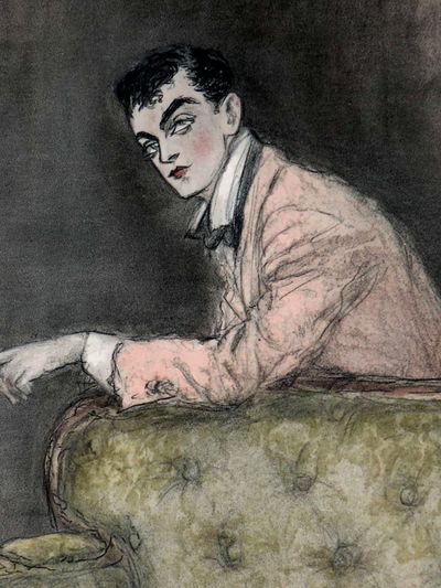 Elegant Man in Pink Suit — Vintage Print. poster