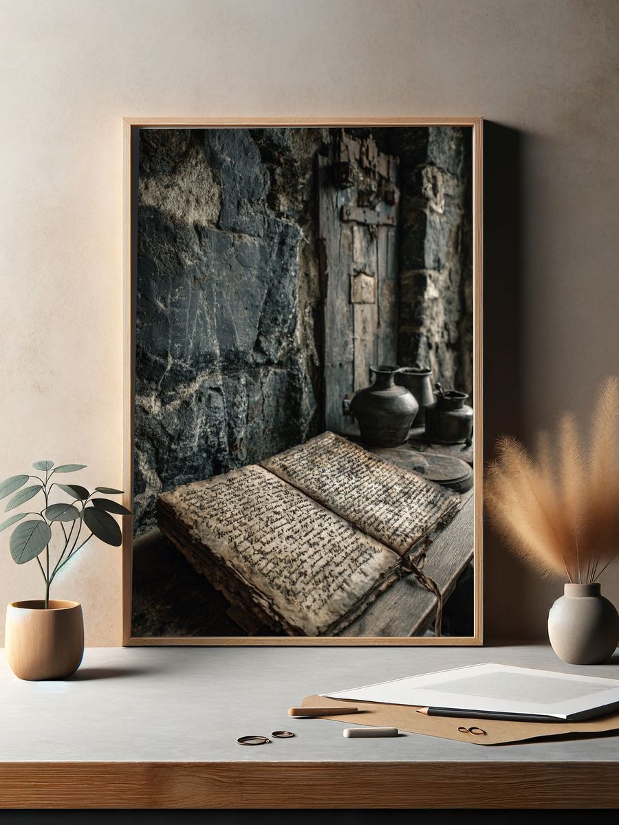 Ancient Manuscript — Vintage Print. — room view 2