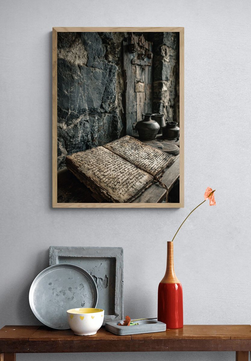 Ancient Manuscript — Vintage Print. — room view 3