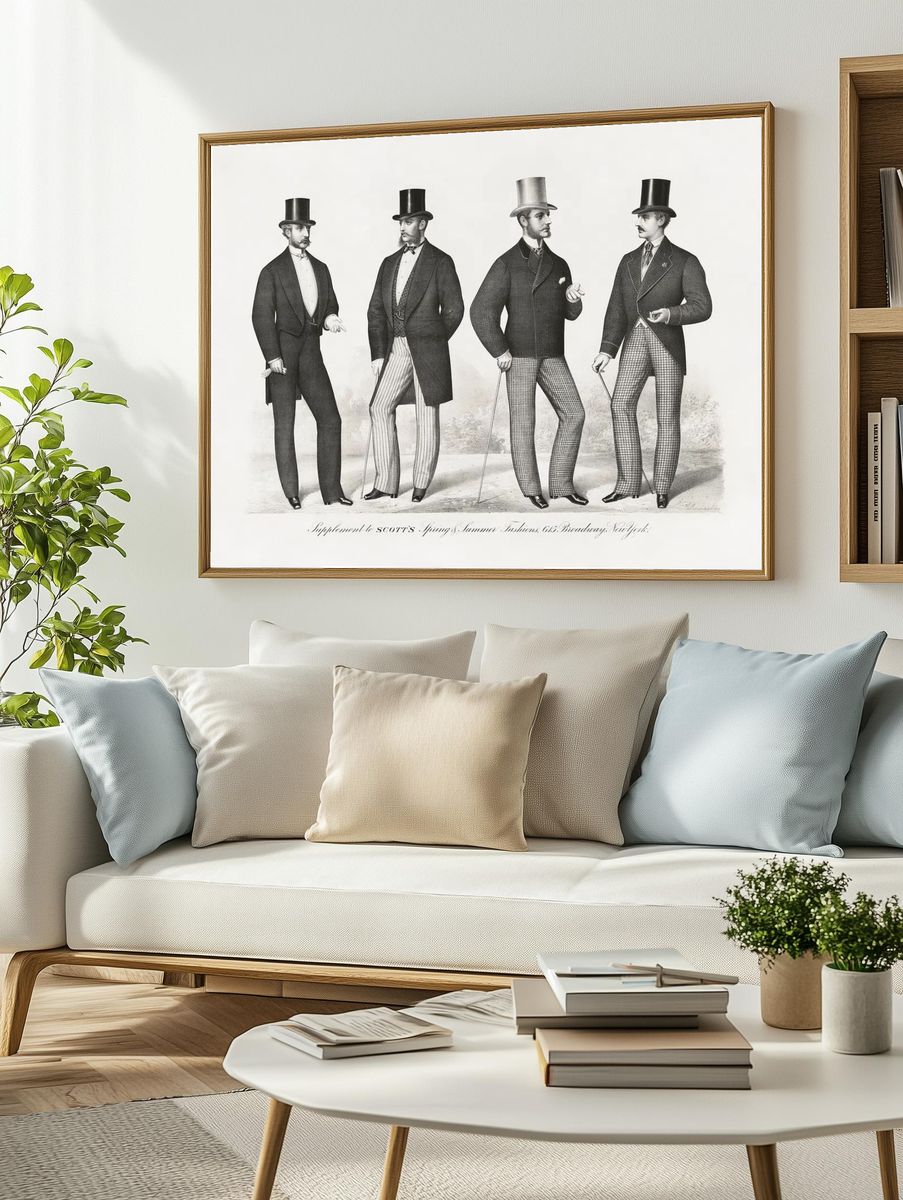 Victorian Men's Fashion — Vintage Print. — room view 2