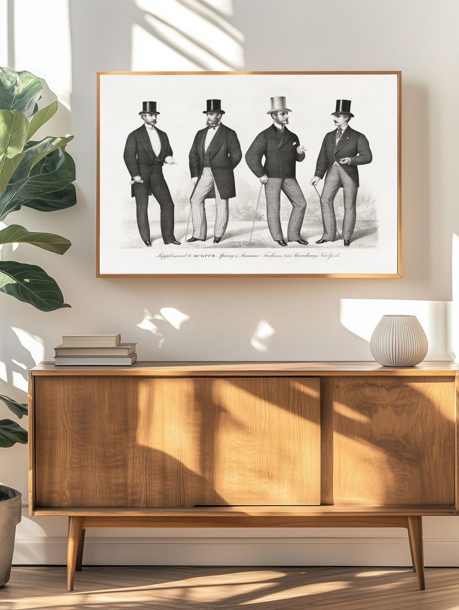 Victorian Men's Fashion — Vintage Print. — room view 3