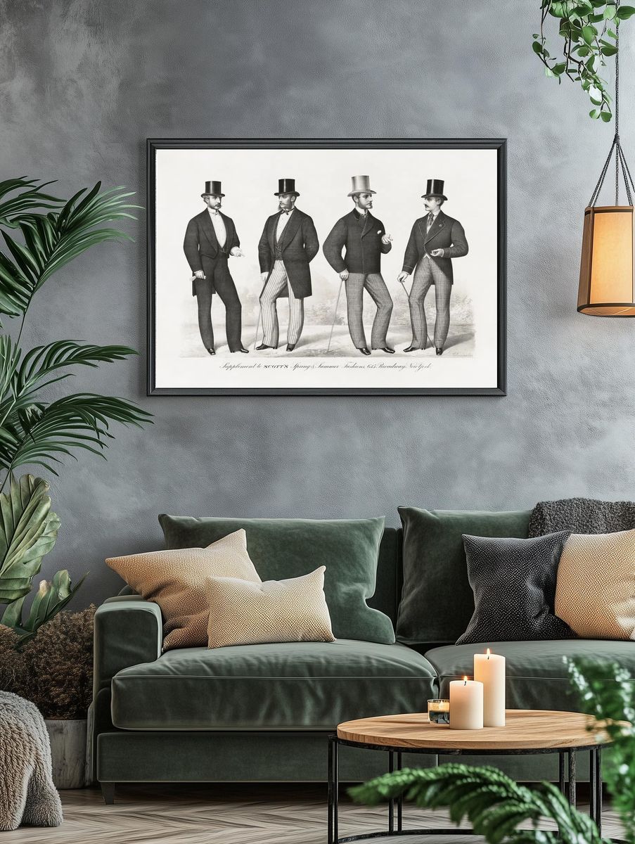 Victorian Men's Fashion — Vintage Print. — room view 4