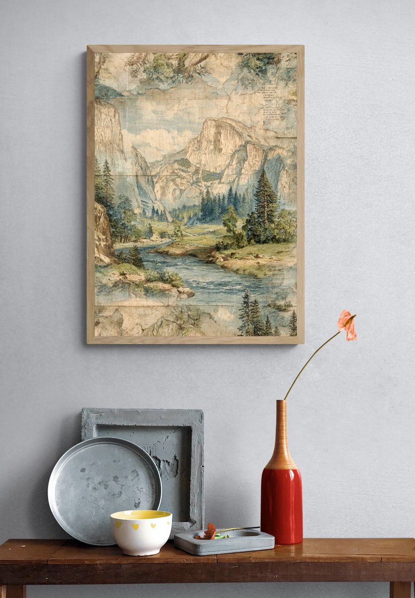 Mountain Landscape — Vintage Print. — room view 3