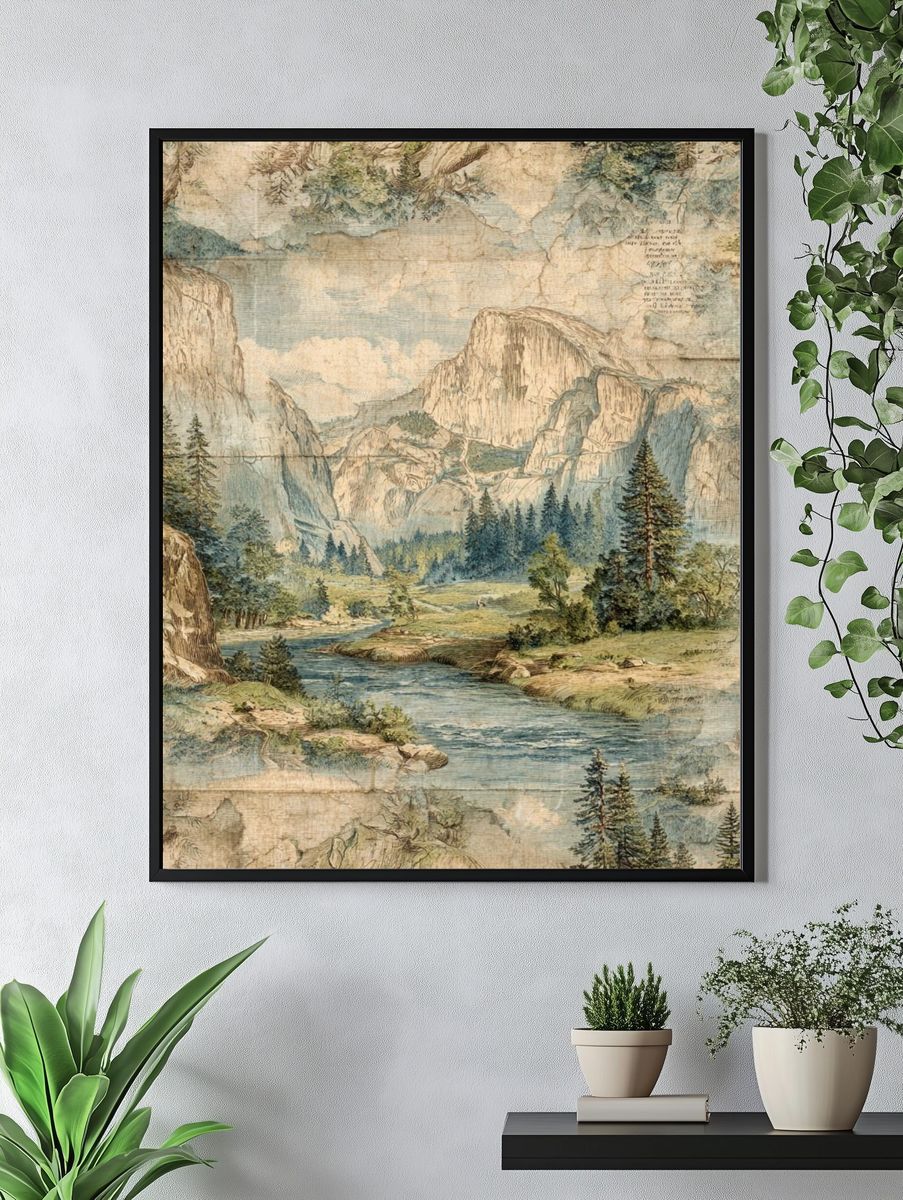 Mountain Landscape — Vintage Print. — room view 4