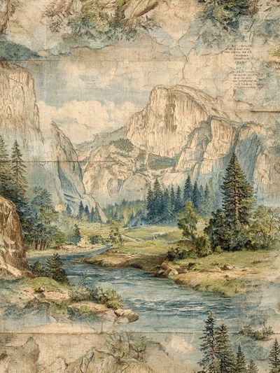 Mountain Landscape — Vintage Print. poster