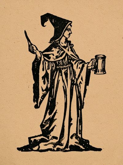 Medieval Monk Illustration Poster.