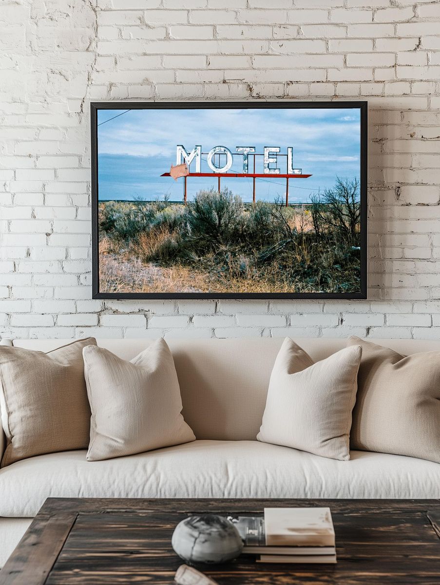 Vintage Motel Sign — Retro Print. — room view 1