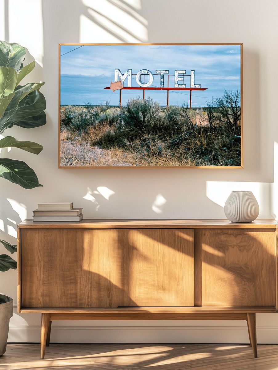 Vintage Motel Sign — Retro Print. — room view 3