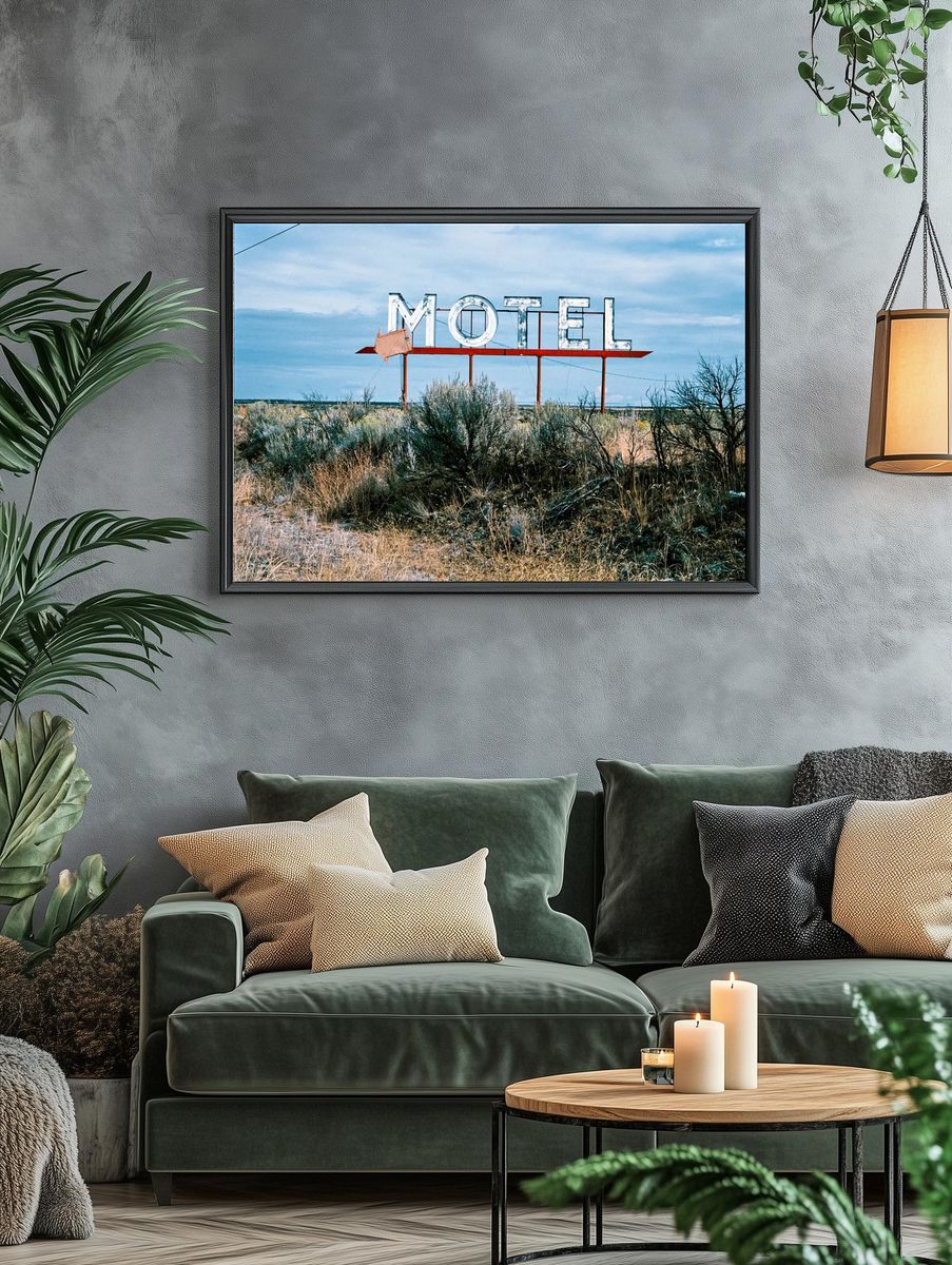 Vintage Motel Sign — Retro Print. — room view 4