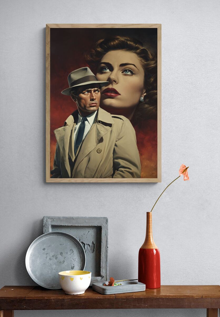 Classic Noir Detective — Vintage Print. — room view 3