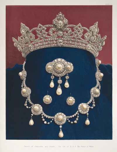 Parure of Diamonds and Pearls — Vintage Print. poster