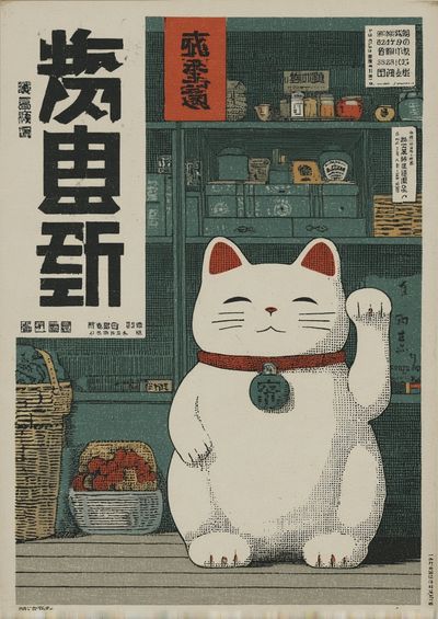Maneki Neko — Vintage Print.