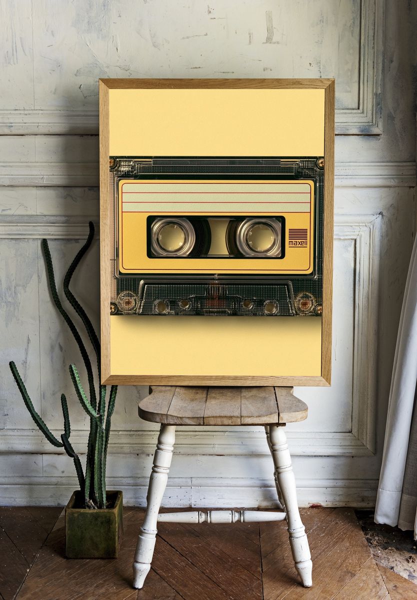 Vintage Cassette Tape Poster. — room view 1