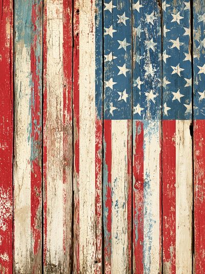 Distressed American Flag Vintage Print.