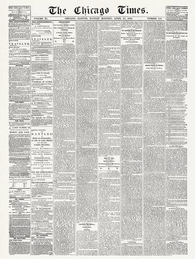 Chicago Times, newspaper. April 24