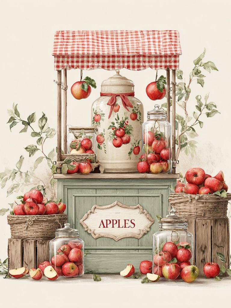 Apples Vintage Print. poster detail