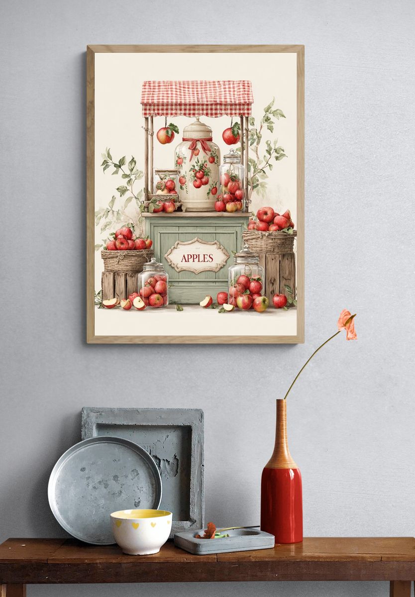 Apples Vintage Print. — room view 3