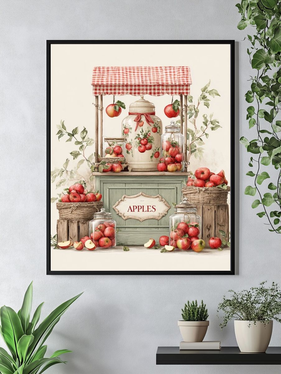 Apples Vintage Print. — room view 4