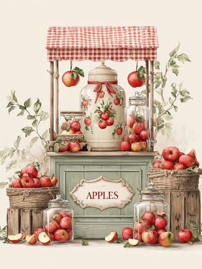 Apples Vintage Print