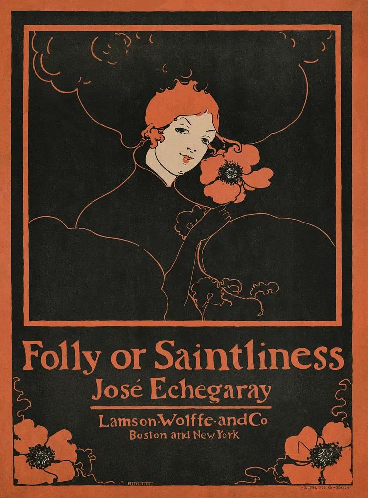 Folly Saintliness (1895) vintage poster. poster — vintage art