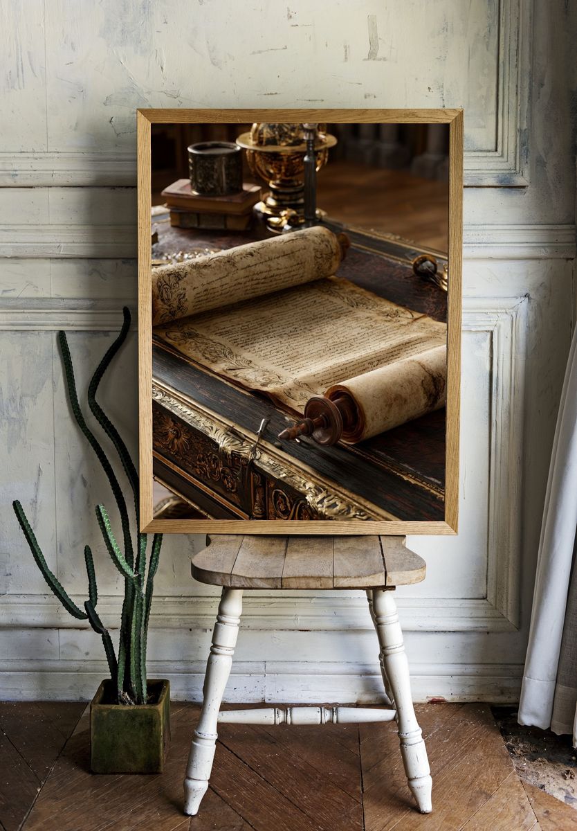 Antique Scroll Still Life Poster. room preview