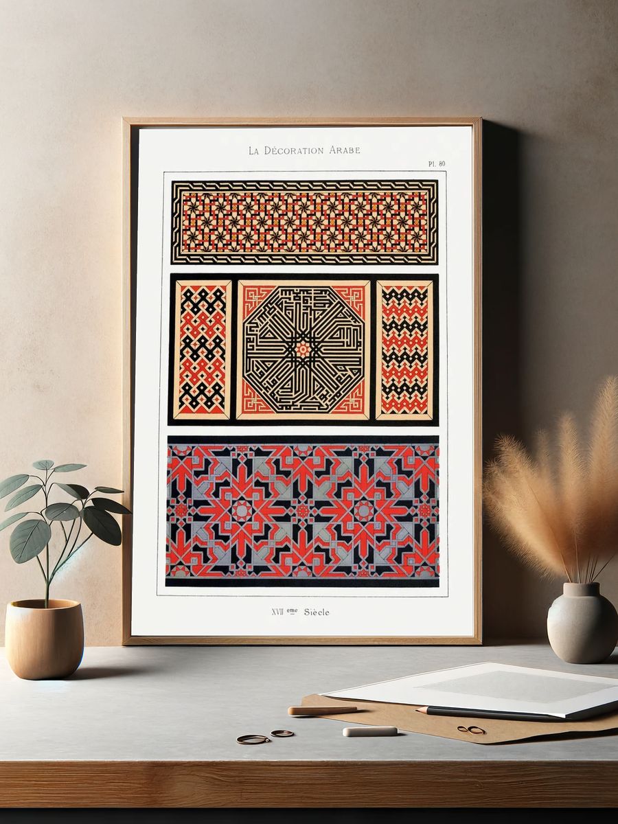 Arabesque Geometric Pattern Poster. — room view 2