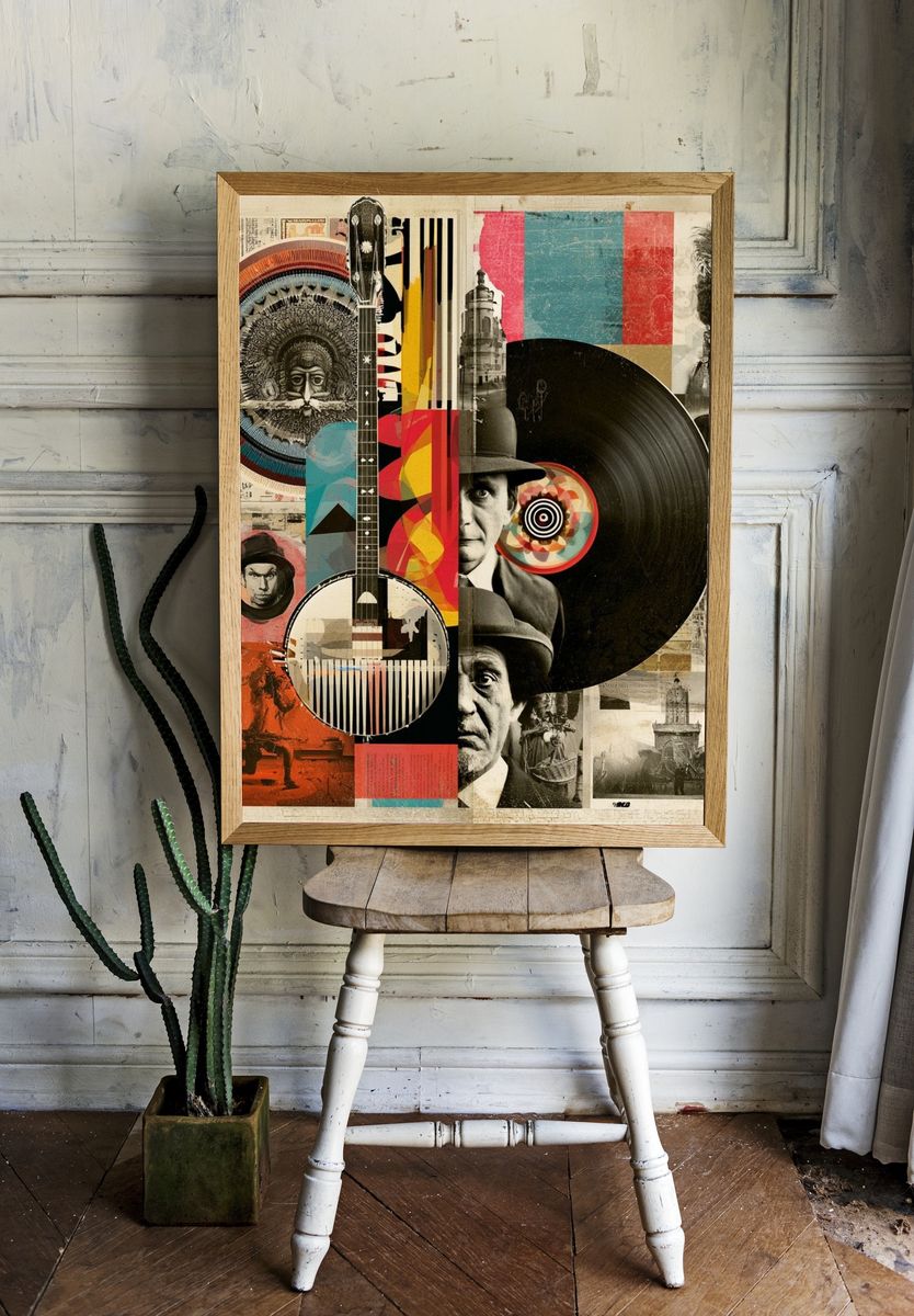 Kulturhausen Collage Vintage Poster. — room view 1