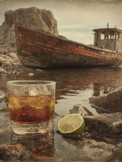 Whiskey by the Shore Vintage Print