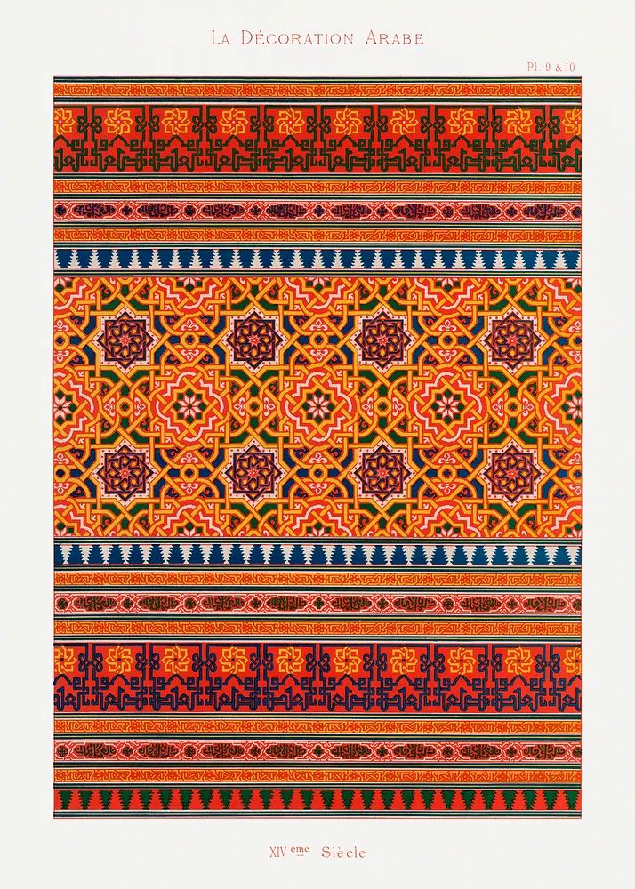 Arab Decoration Patterns — Vintage Print. poster — vintage art