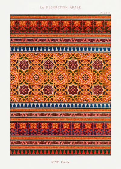 Arab Decoration Patterns — Vintage Print. poster