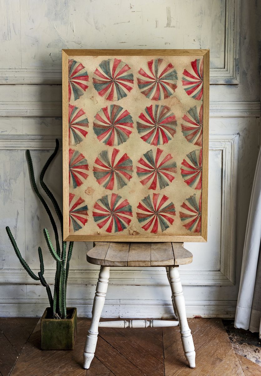 Colorful Swirl Pattern — Vintage Print room preview