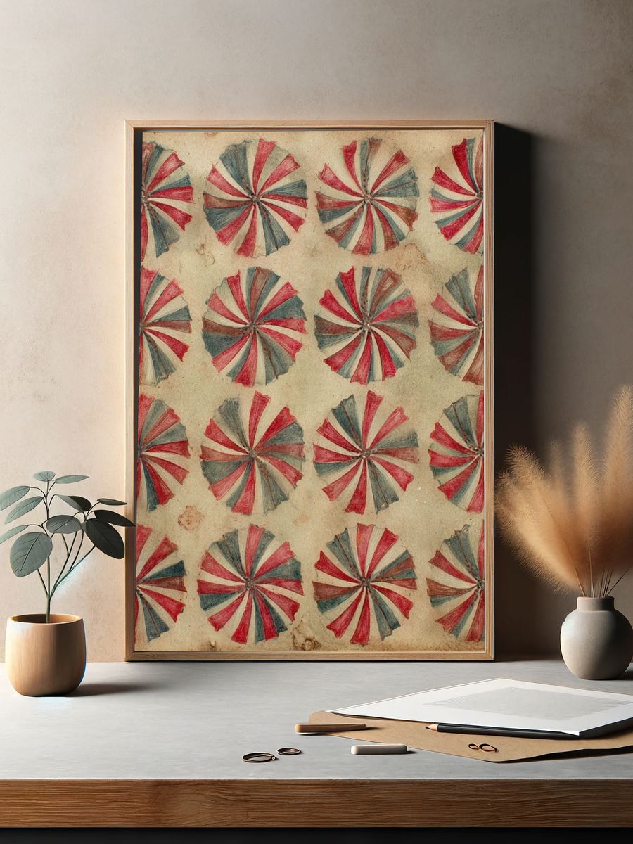 Colorful Swirl Pattern — Vintage Print. — room view 2