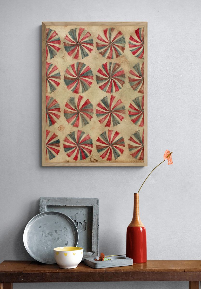 Colorful Swirl Pattern — Vintage Print. — room view 3