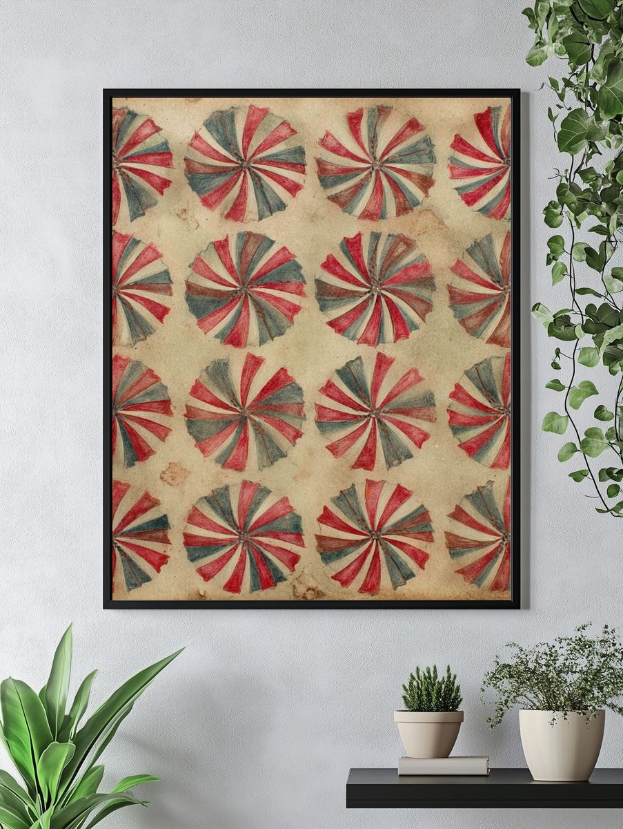 Colorful Swirl Pattern — Vintage Print. — room view 4