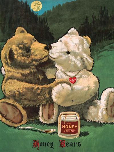 Aesthetic cute teddy bear print.
