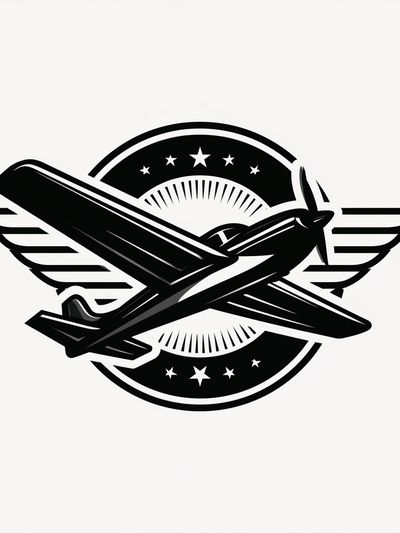 Vintage Airplane Emblem Poster. poster