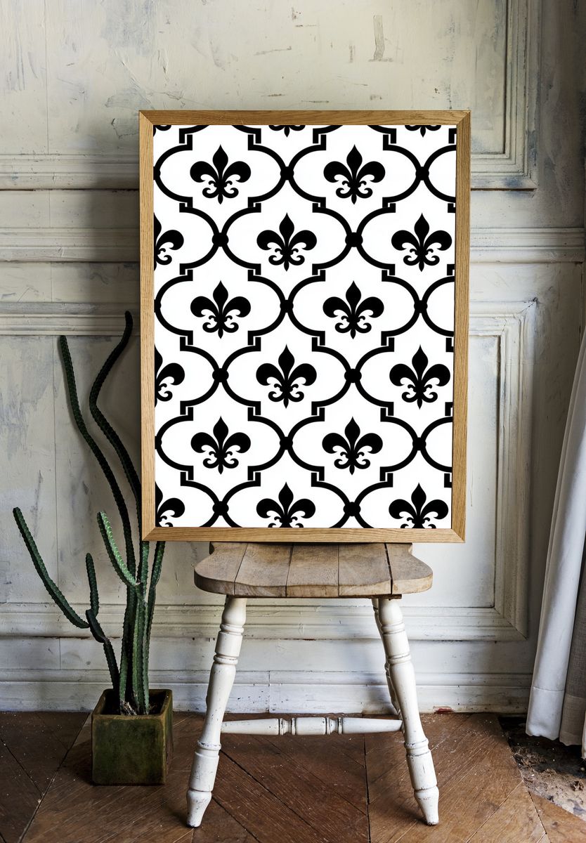 Fleur-de-Lis Trellis Pattern Poster. room preview