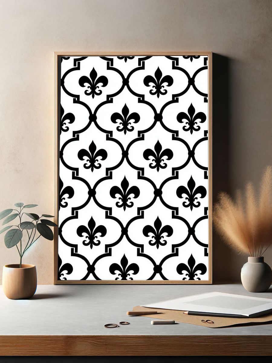 Fleur-de-Lis Trellis Pattern Poster. — room view 2