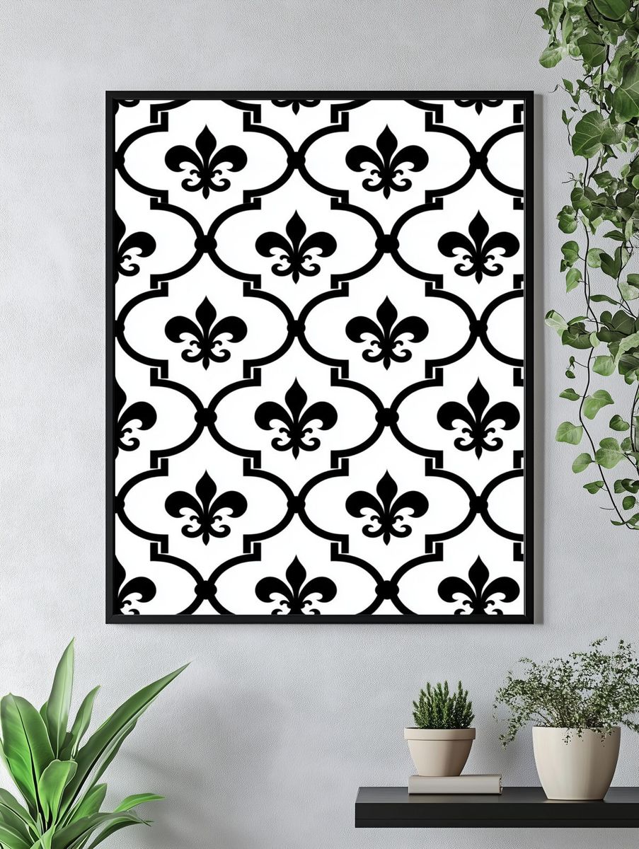 Fleur-de-Lis Trellis Pattern Poster. — room view 4
