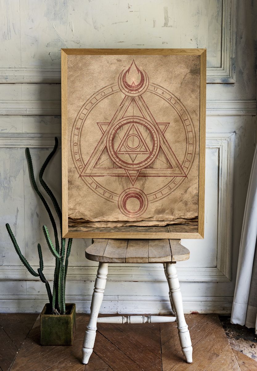 Alchemical Sigil Vintage Print. — room view 1