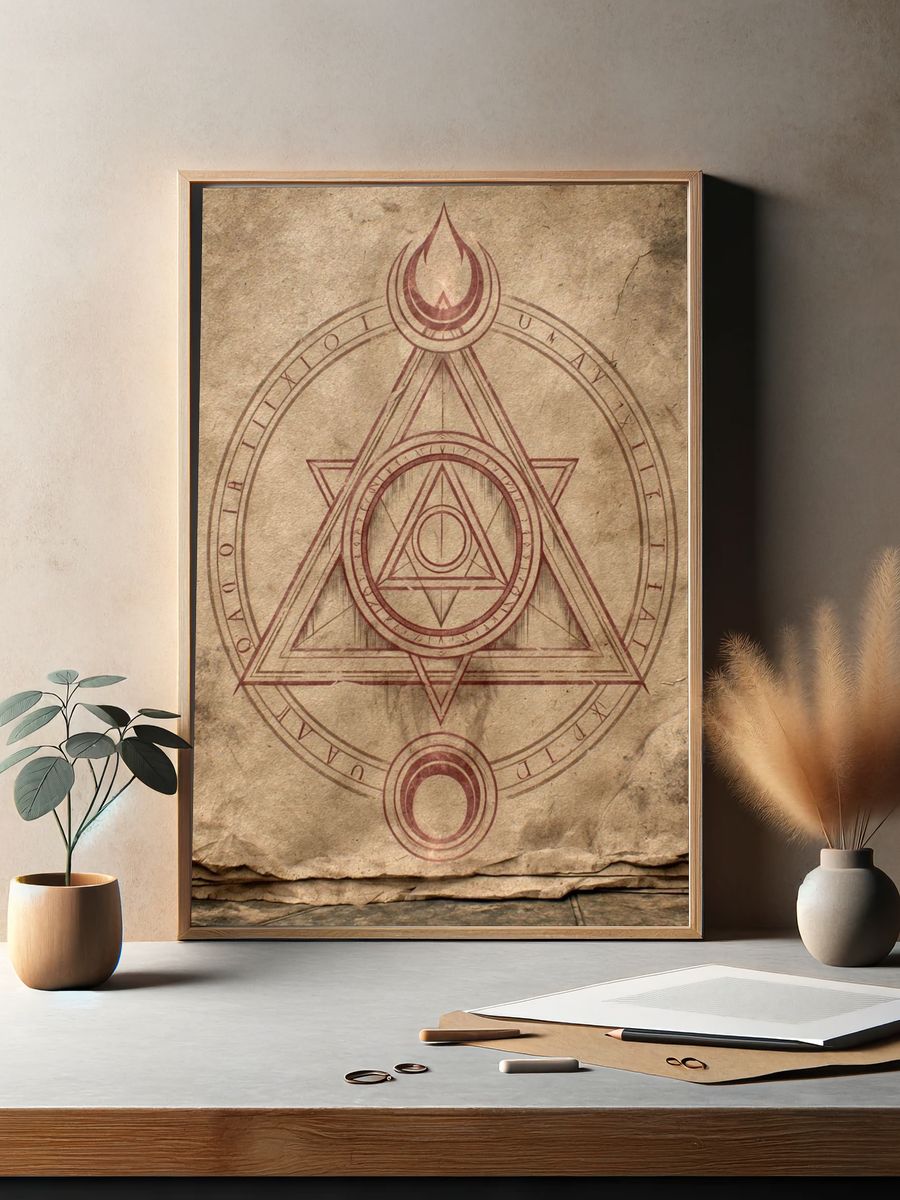 Alchemical Sigil Vintage Print. — room view 2