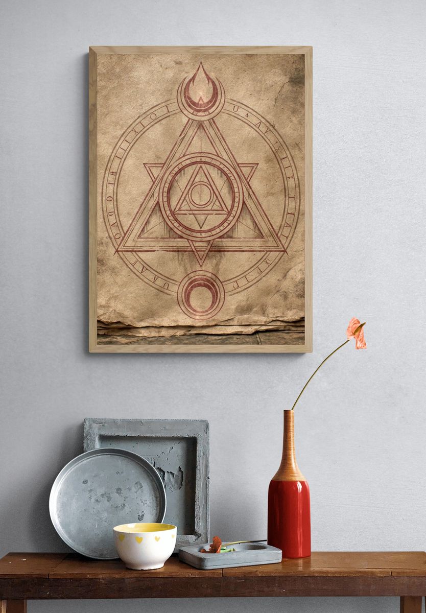 Alchemical Sigil Vintage Print. — room view 3