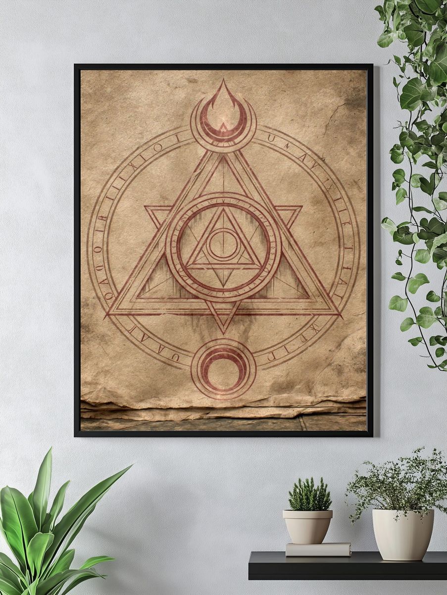 Alchemical Sigil Vintage Print. — room view 4