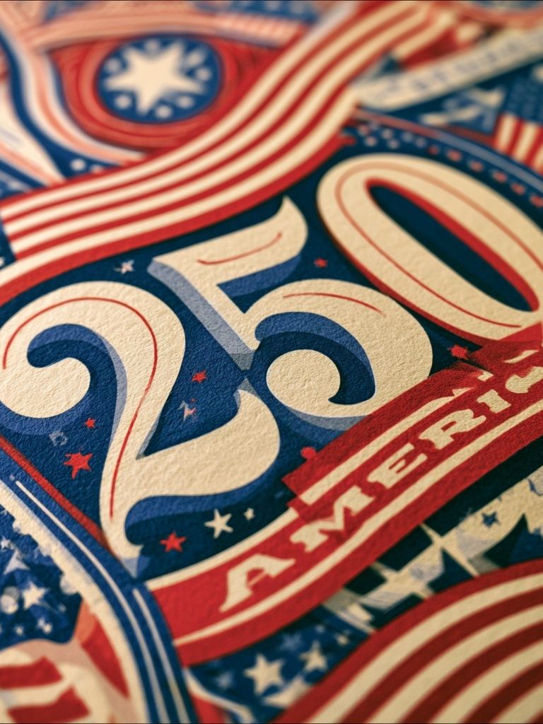 American 250 Patriotic Vintage Poster. poster detail